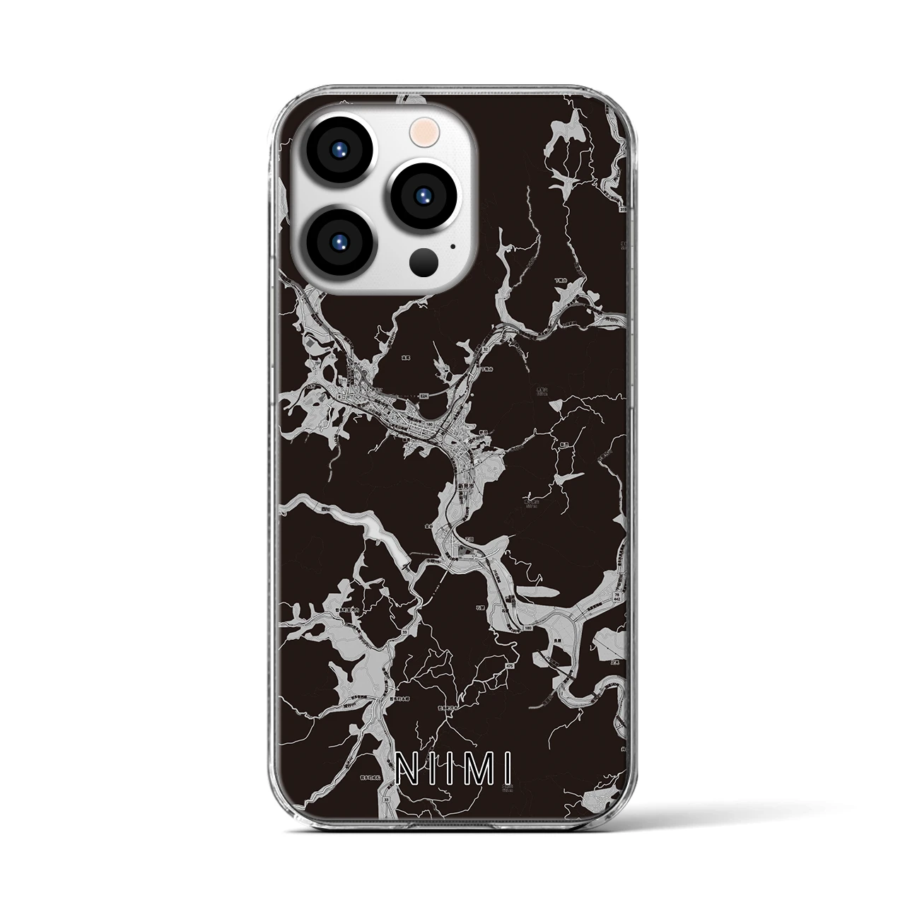 【新見(岡山県)】地図柄iPhoneケース(クリアタイプ)