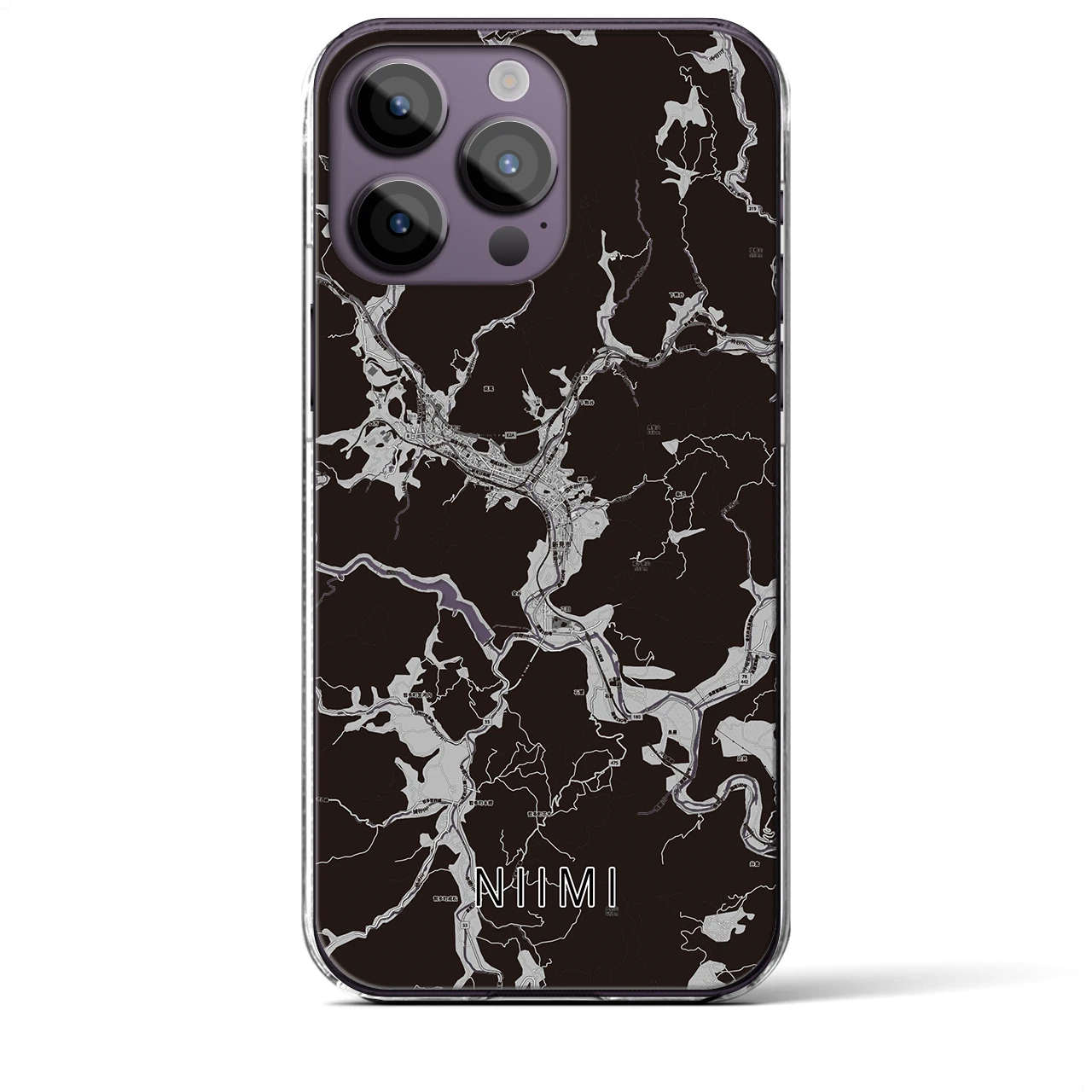 【新見(岡山県)】地図柄iPhoneケース(クリアタイプ)