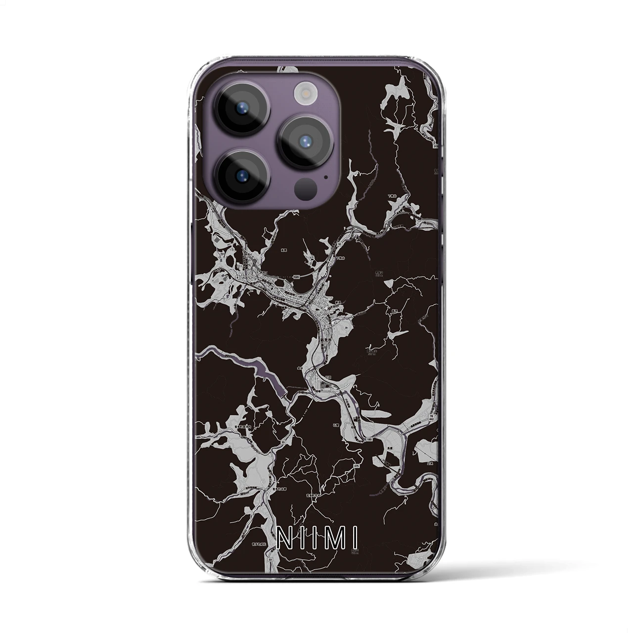 【新見(岡山県)】地図柄iPhoneケース(クリアタイプ)