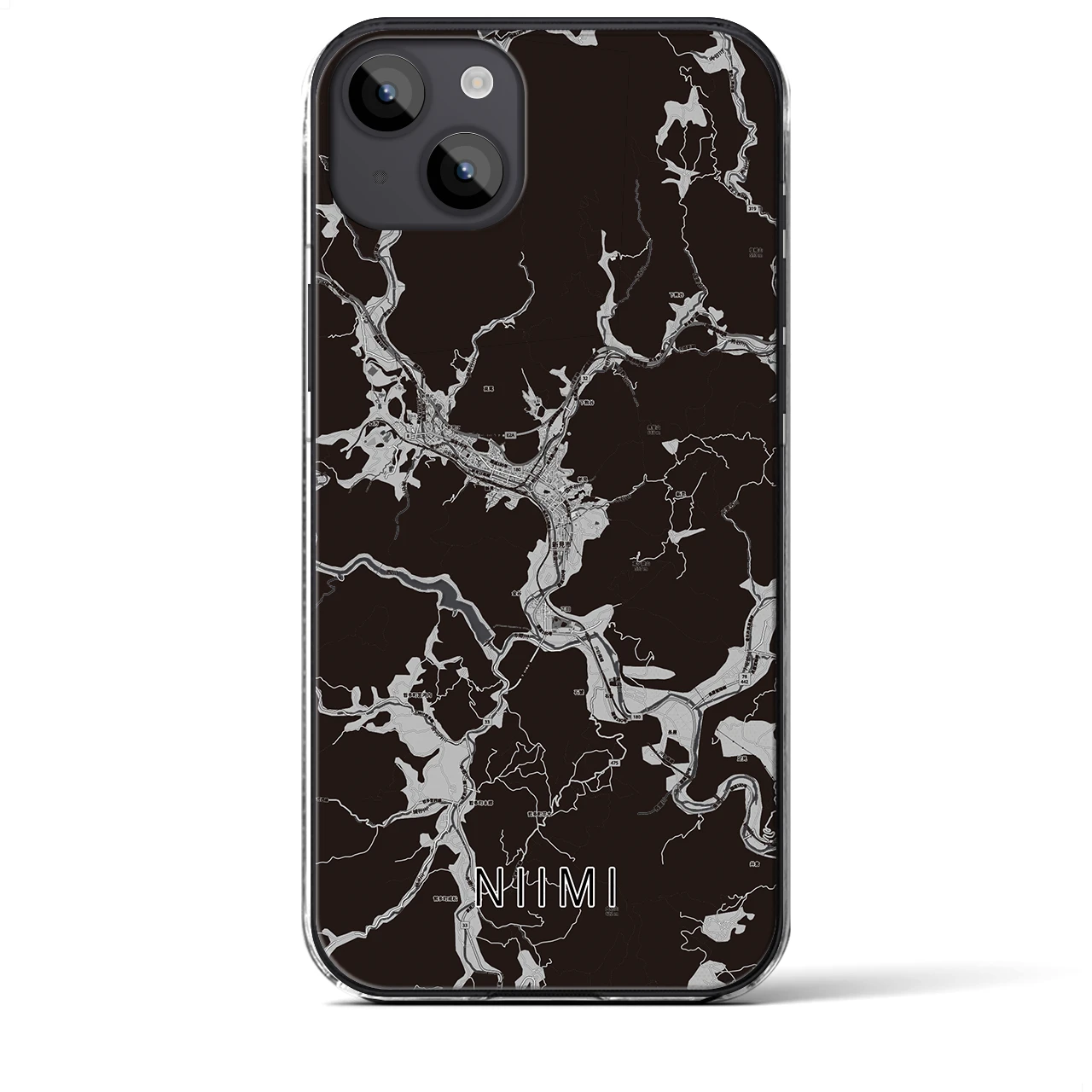 【新見(岡山県)】地図柄iPhoneケース(クリアタイプ)