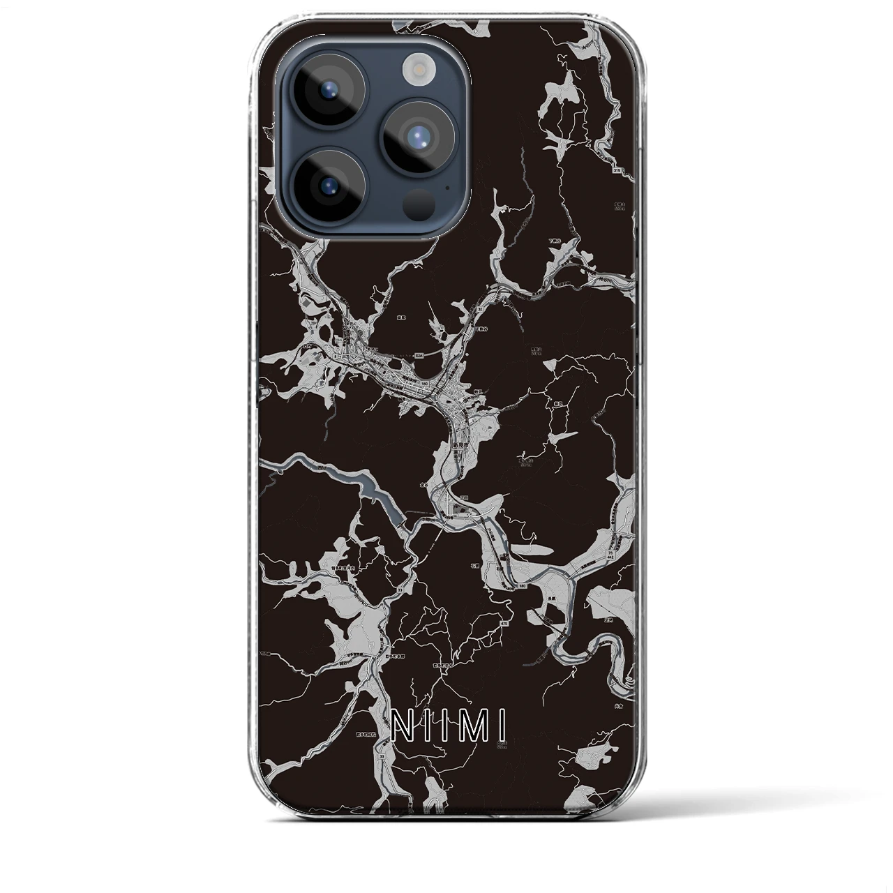 【新見(岡山県)】地図柄iPhoneケース(クリアタイプ)