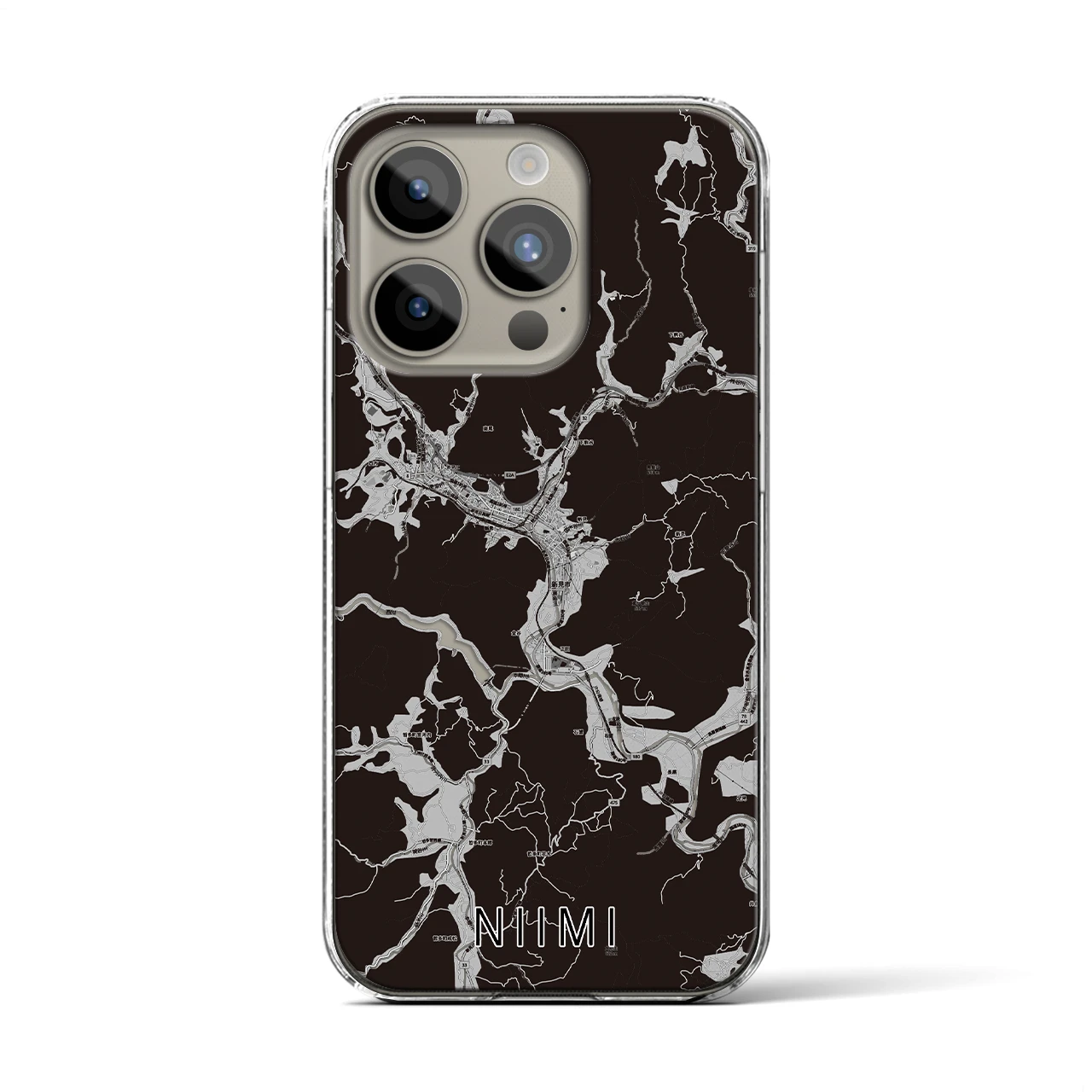 【新見(岡山県)】地図柄iPhoneケース(クリアタイプ)