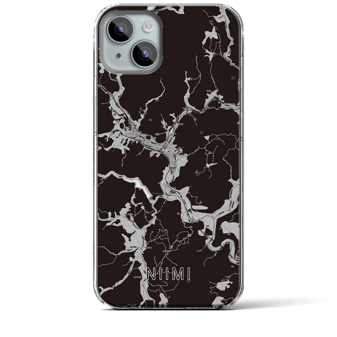 【新見(岡山県)】地図柄iPhoneケース(クリアタイプ)