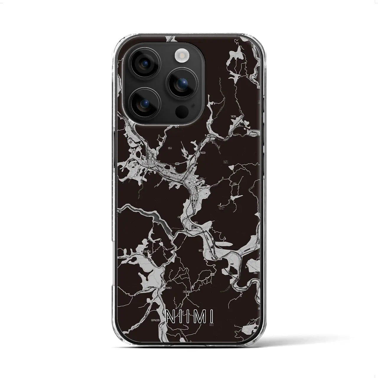 【新見(岡山県)】地図柄iPhoneケース(クリアタイプ)