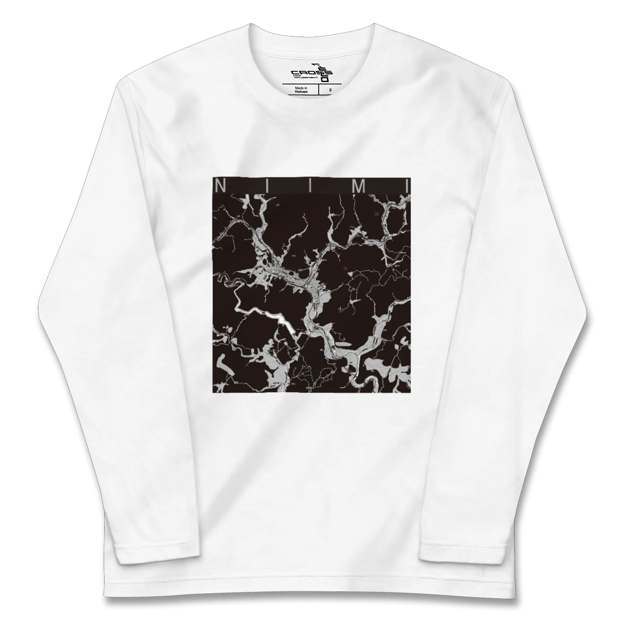 【新見(岡山県)】地図柄ロングスリーブTシャツ