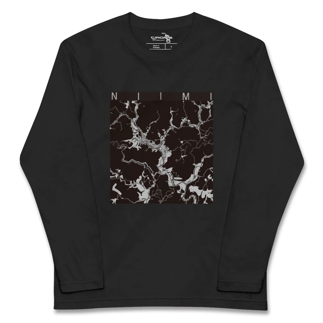 【新見(岡山県)】地図柄ロングスリーブTシャツ