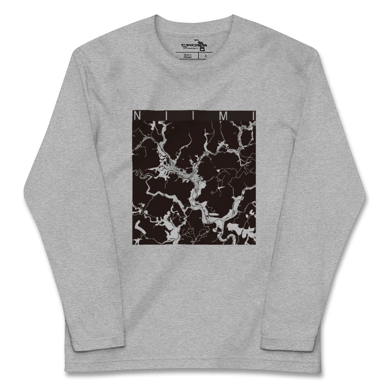 【新見(岡山県)】地図柄ロングスリーブTシャツ