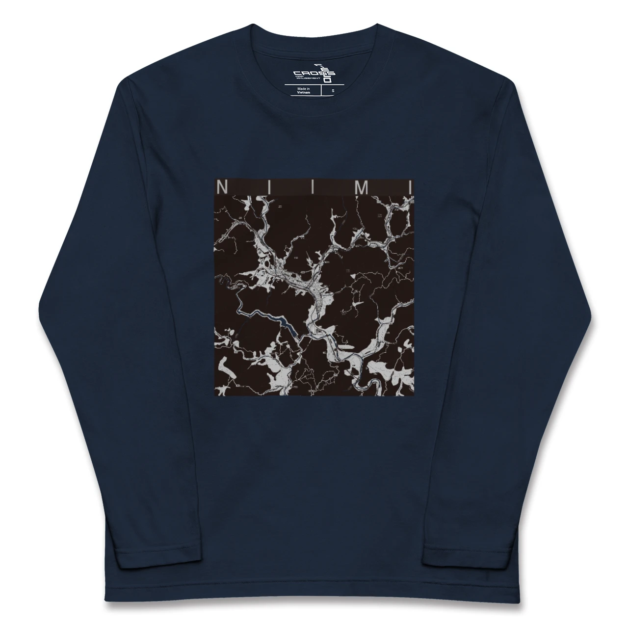 【新見(岡山県)】地図柄ロングスリーブTシャツ