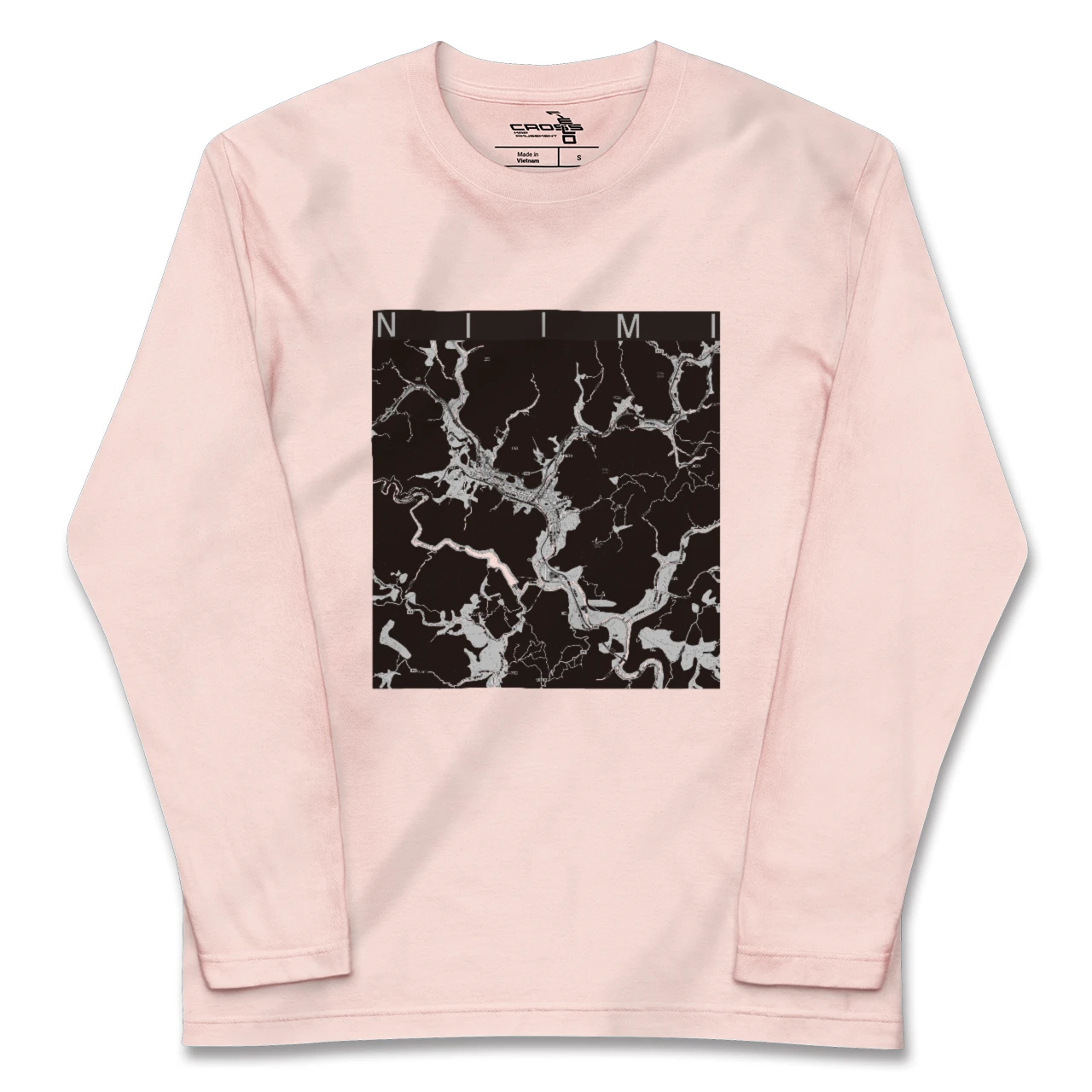 【新見(岡山県)】地図柄ロングスリーブTシャツ