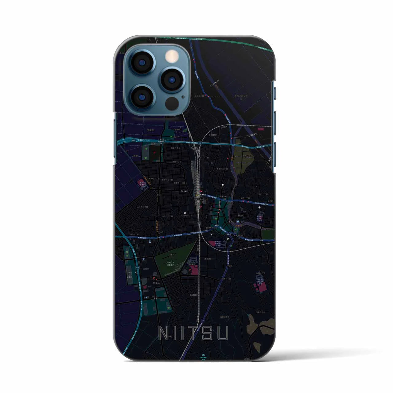 【新津(新潟県)】地図柄iPhoneケース(バックカバータイプ)