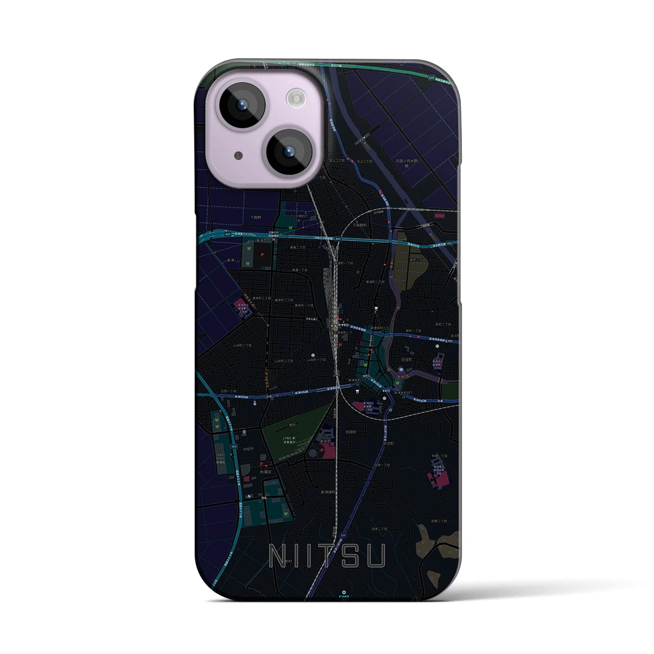 【新津(新潟県)】地図柄iPhoneケース(バックカバータイプ)