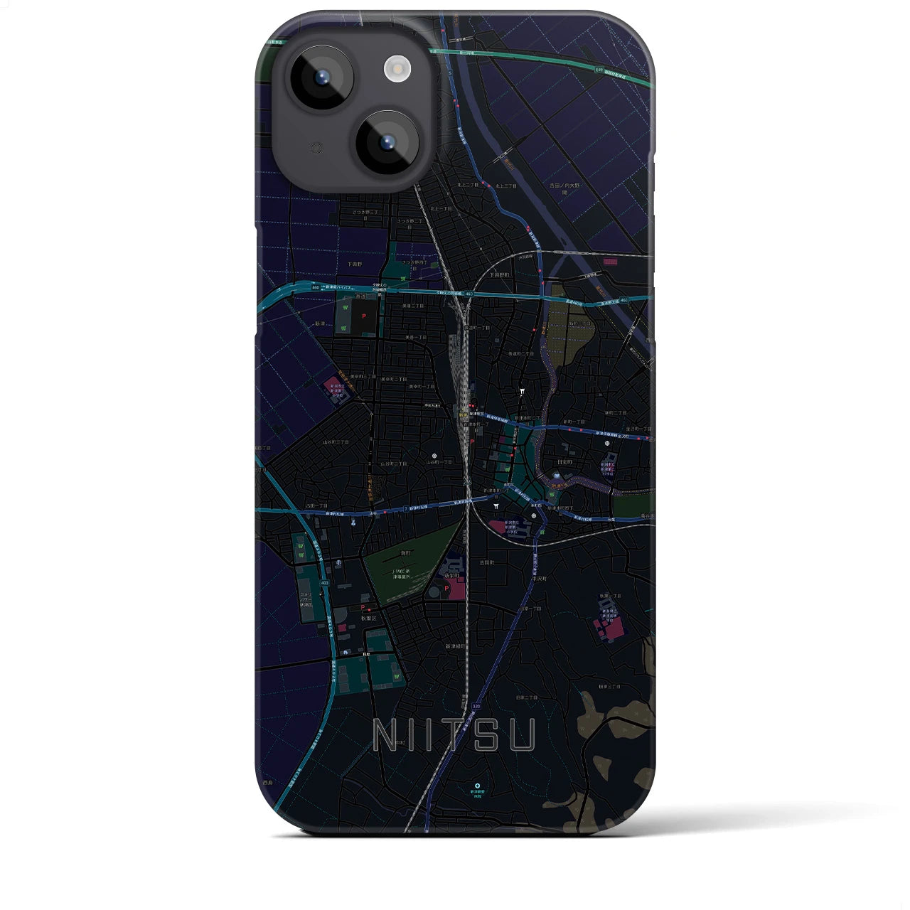 【新津(新潟県)】地図柄iPhoneケース(バックカバータイプ)