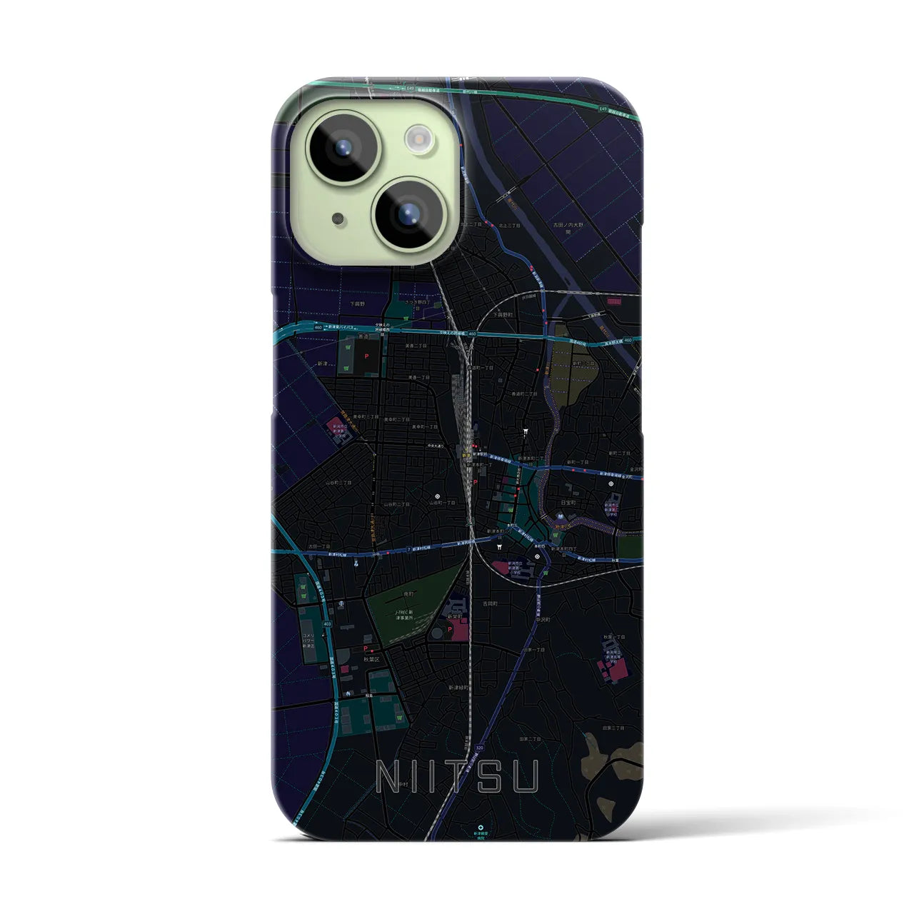 【新津(新潟県)】地図柄iPhoneケース(バックカバータイプ)