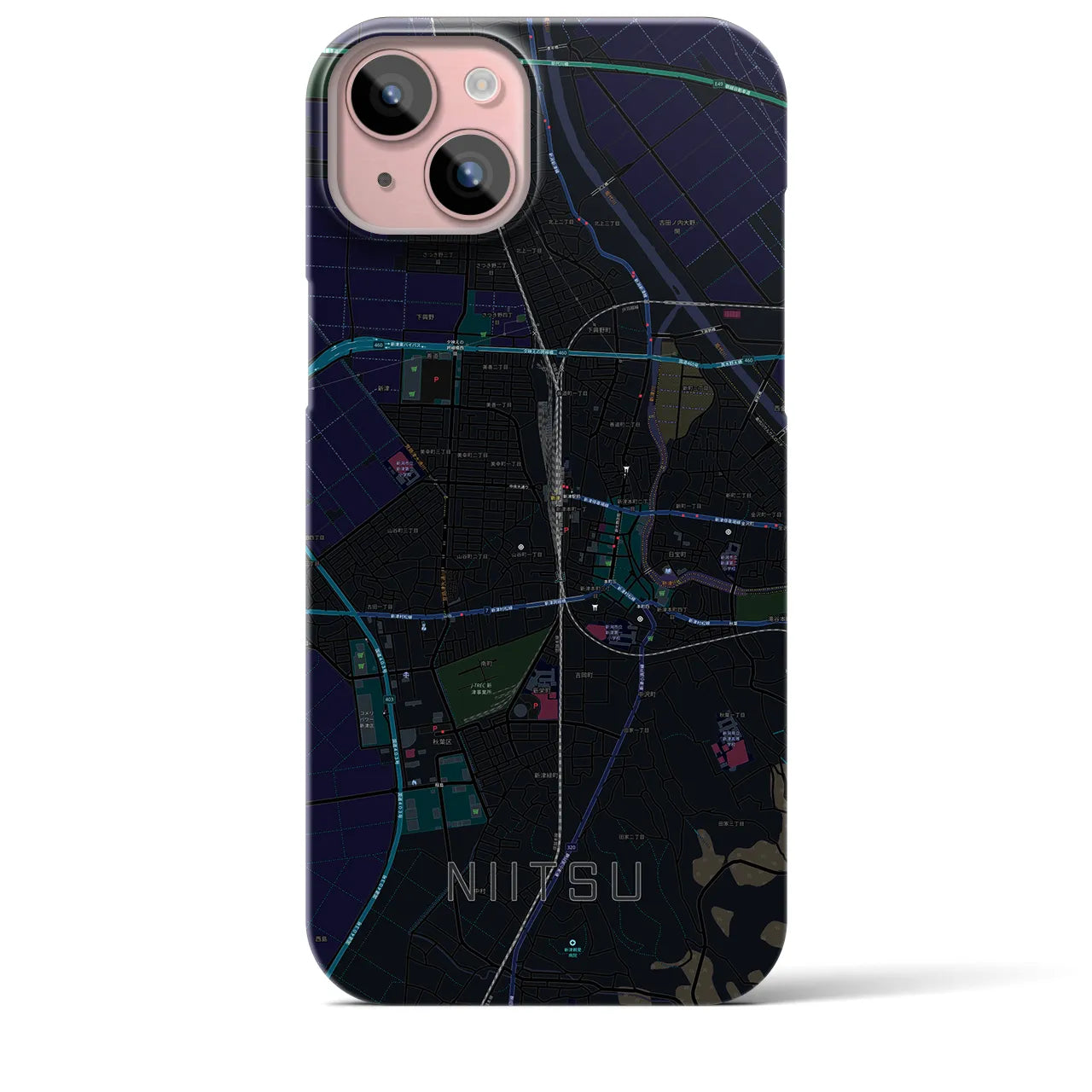 【新津(新潟県)】地図柄iPhoneケース(バックカバータイプ)