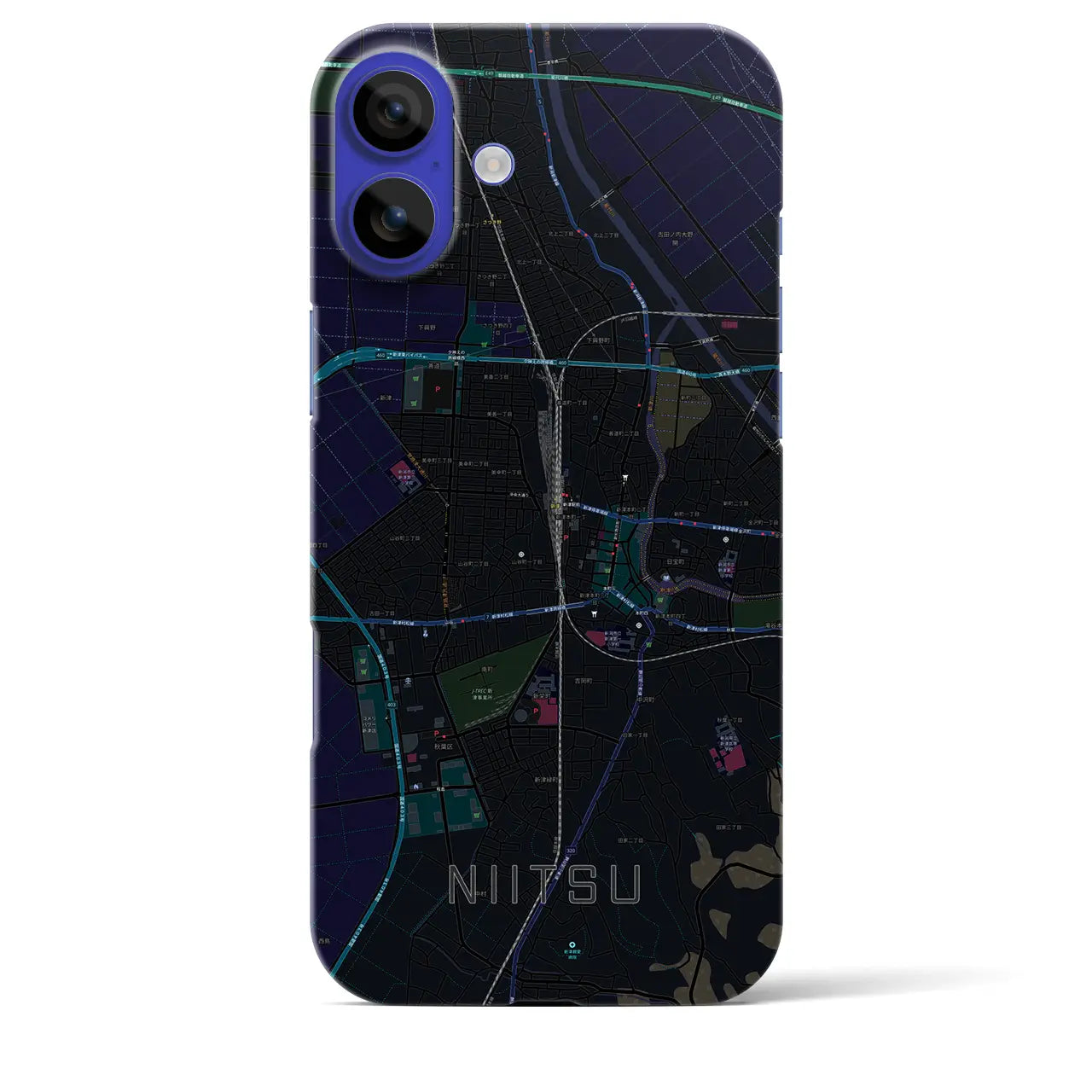 【新津(新潟県)】地図柄iPhoneケース(バックカバータイプ)