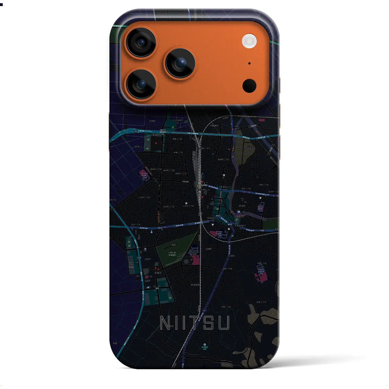 【新津(新潟県)】地図柄iPhoneケース(バックカバータイプ)