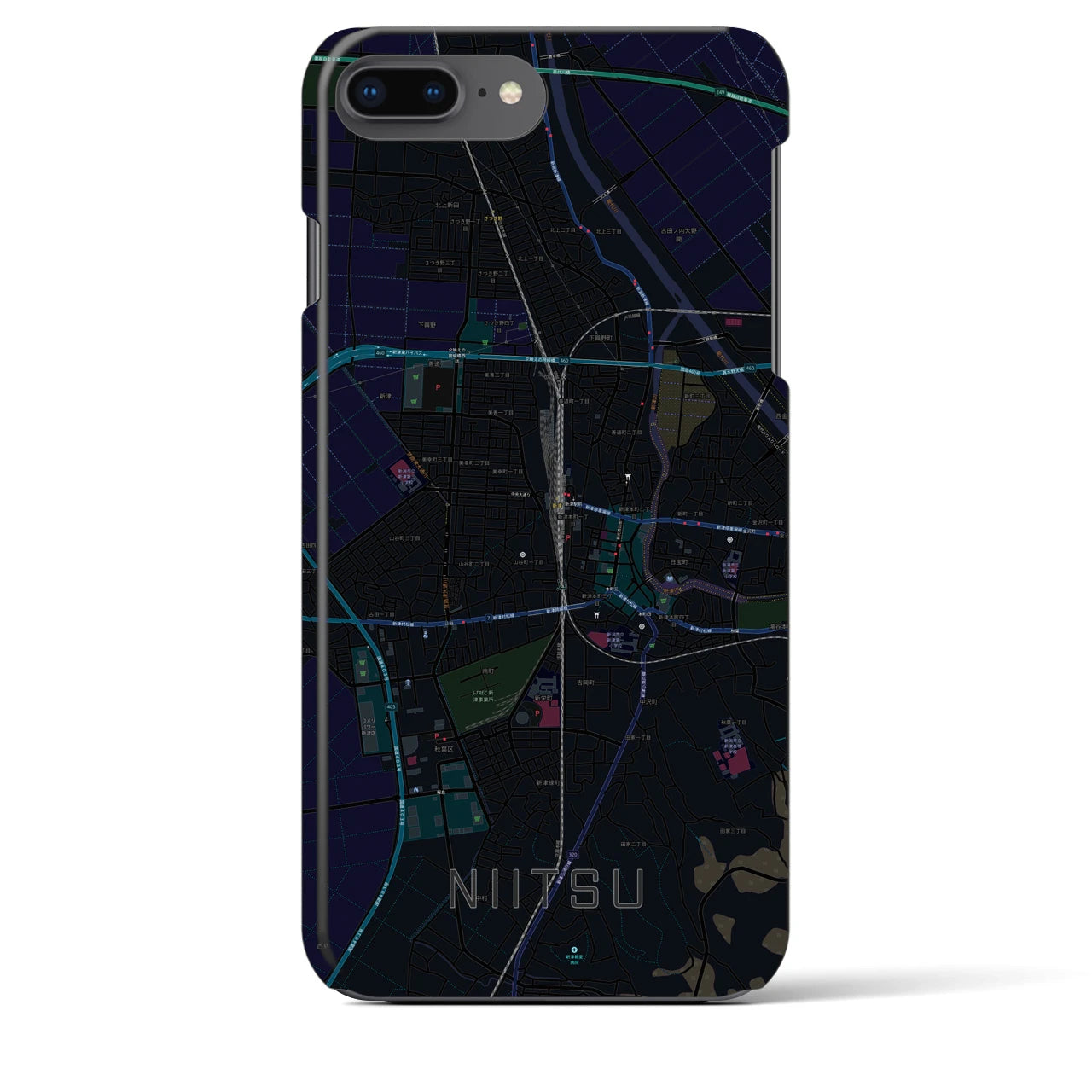 【新津(新潟県)】地図柄iPhoneケース(バックカバータイプ)