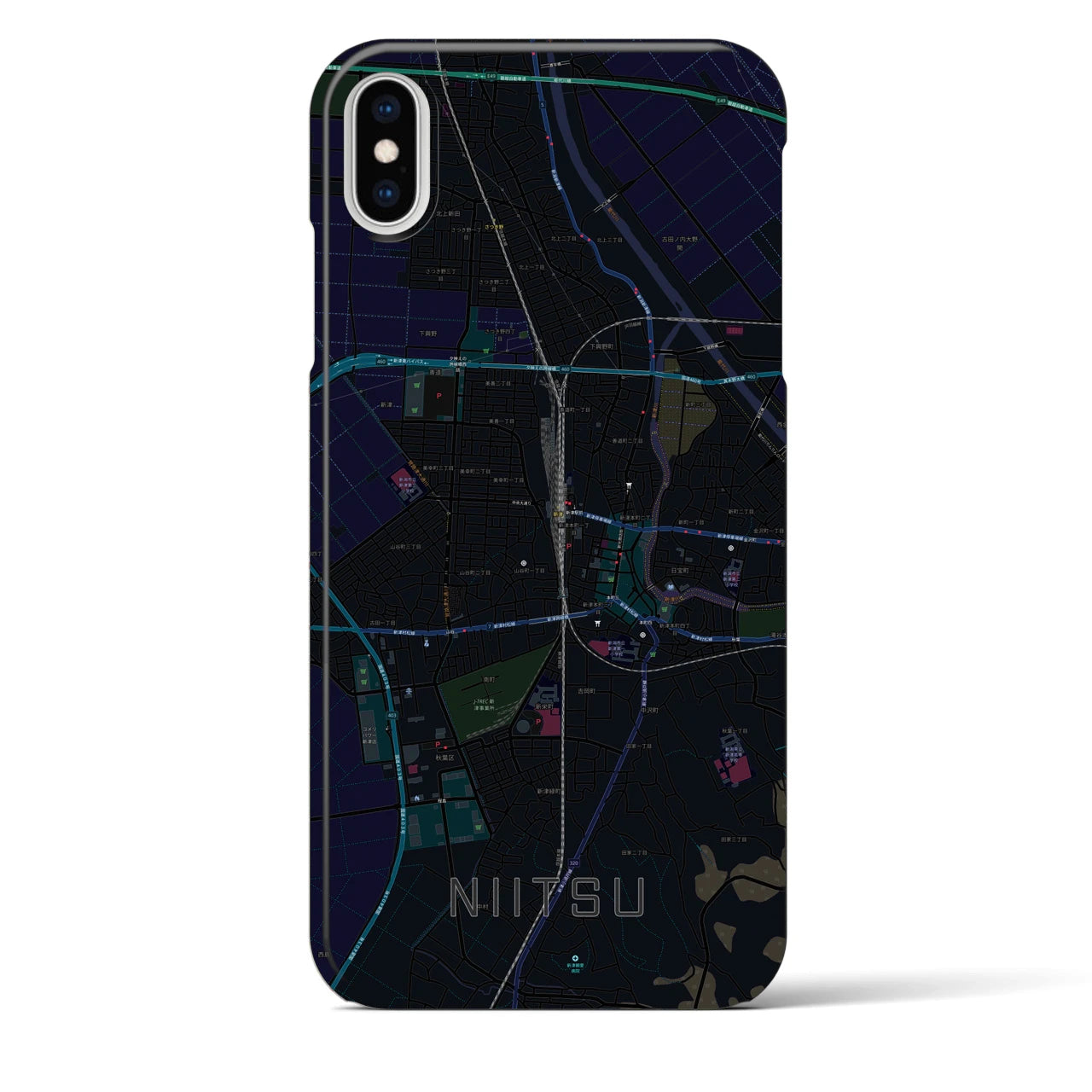 【新津(新潟県)】地図柄iPhoneケース(バックカバータイプ)