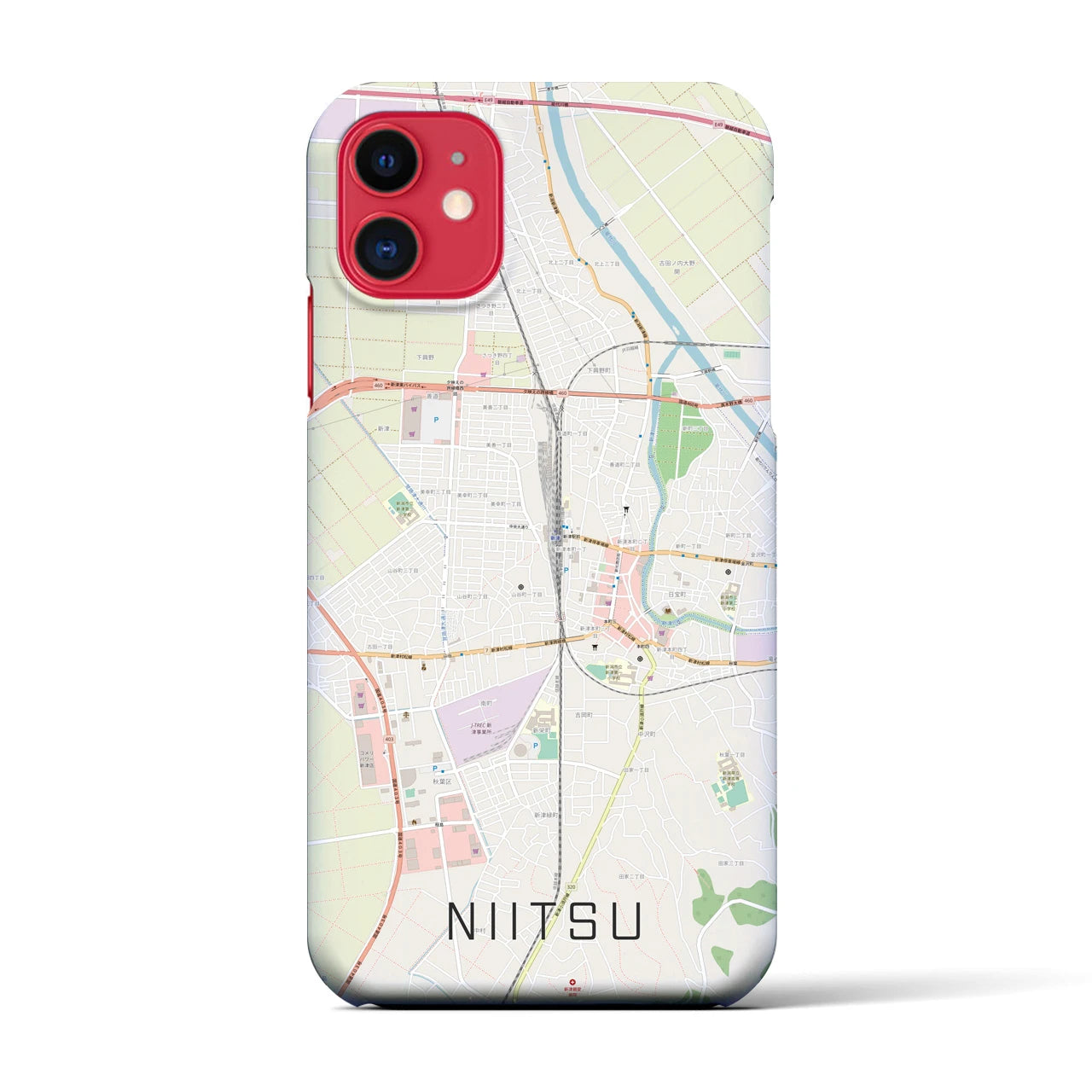 【新津(新潟県)】地図柄iPhoneケース(バックカバータイプ)