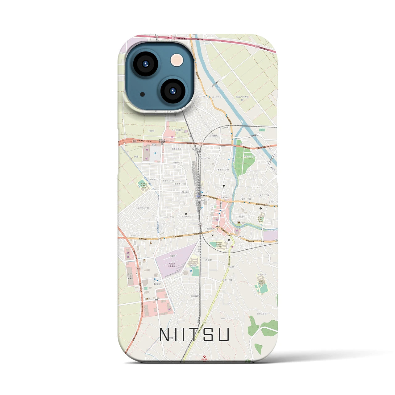 【新津(新潟県)】地図柄iPhoneケース(バックカバータイプ)