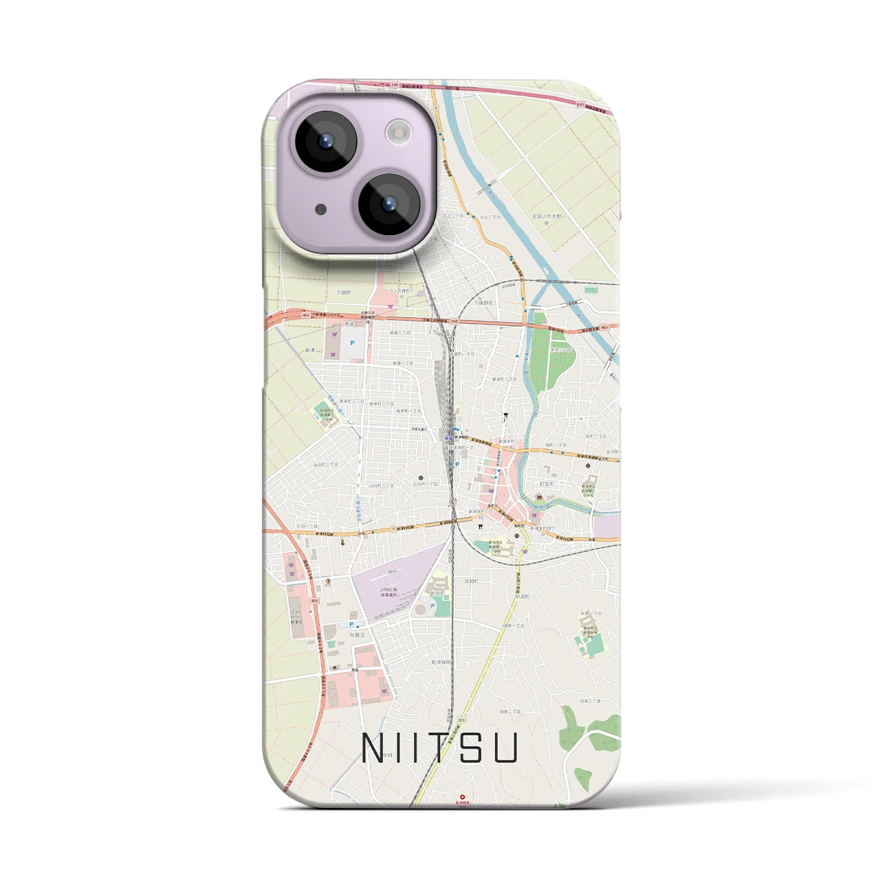 【新津(新潟県)】地図柄iPhoneケース(バックカバータイプ)