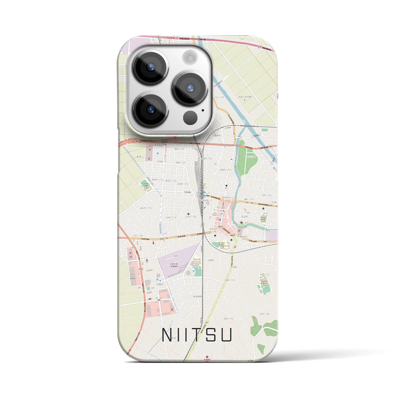 【新津(新潟県)】地図柄iPhoneケース(バックカバータイプ)
