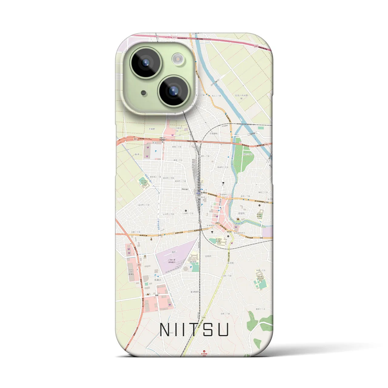 【新津(新潟県)】地図柄iPhoneケース(バックカバータイプ)