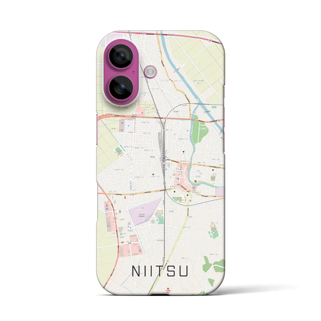 【新津(新潟県)】地図柄iPhoneケース(バックカバータイプ)