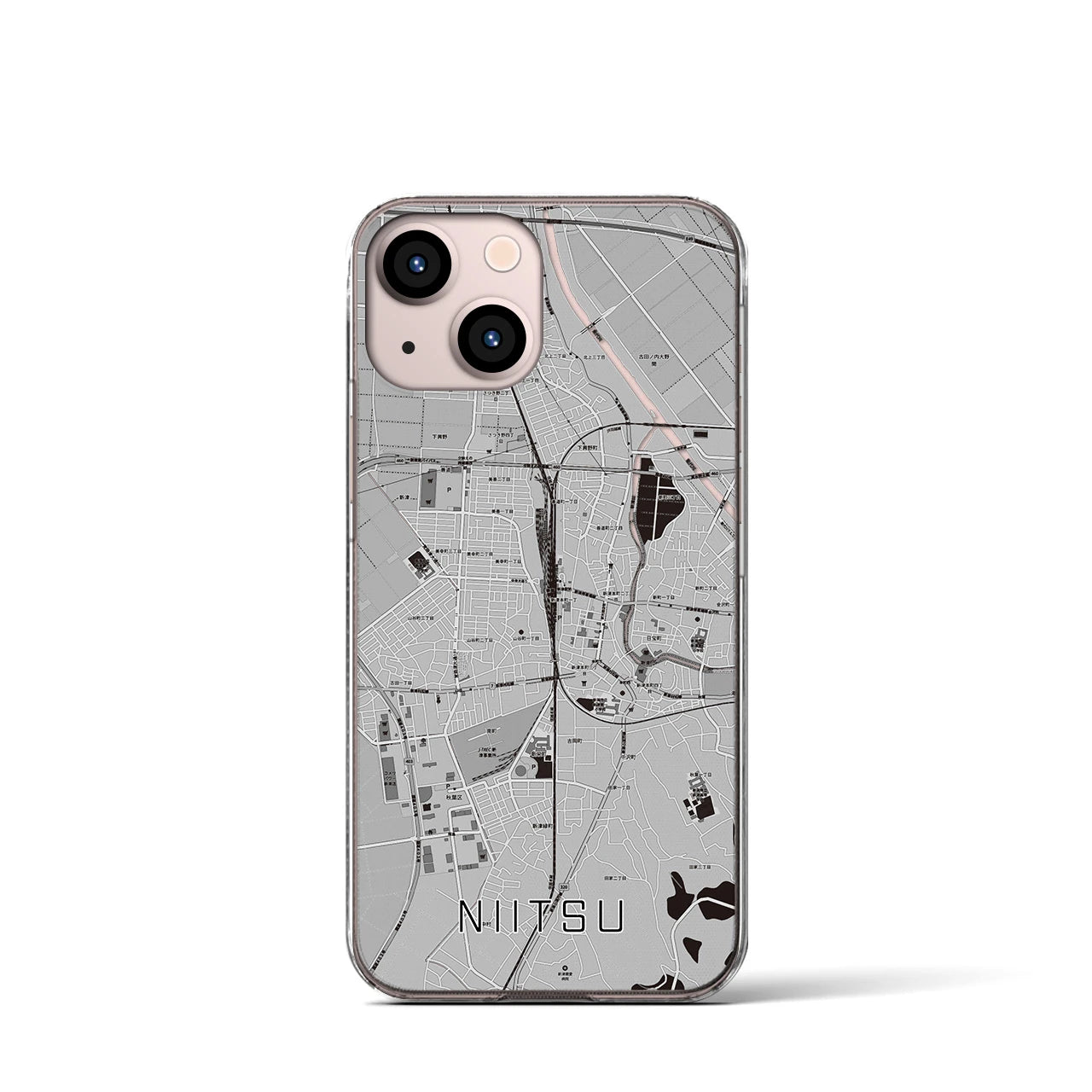 【新津(新潟県)】地図柄iPhoneケース(クリアタイプ)