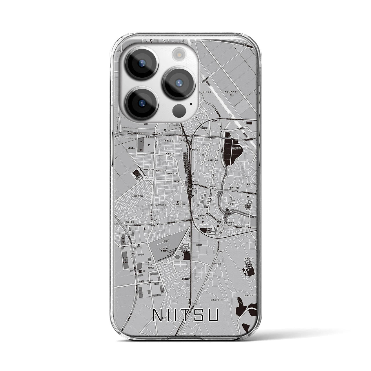 【新津(新潟県)】地図柄iPhoneケース(クリアタイプ)