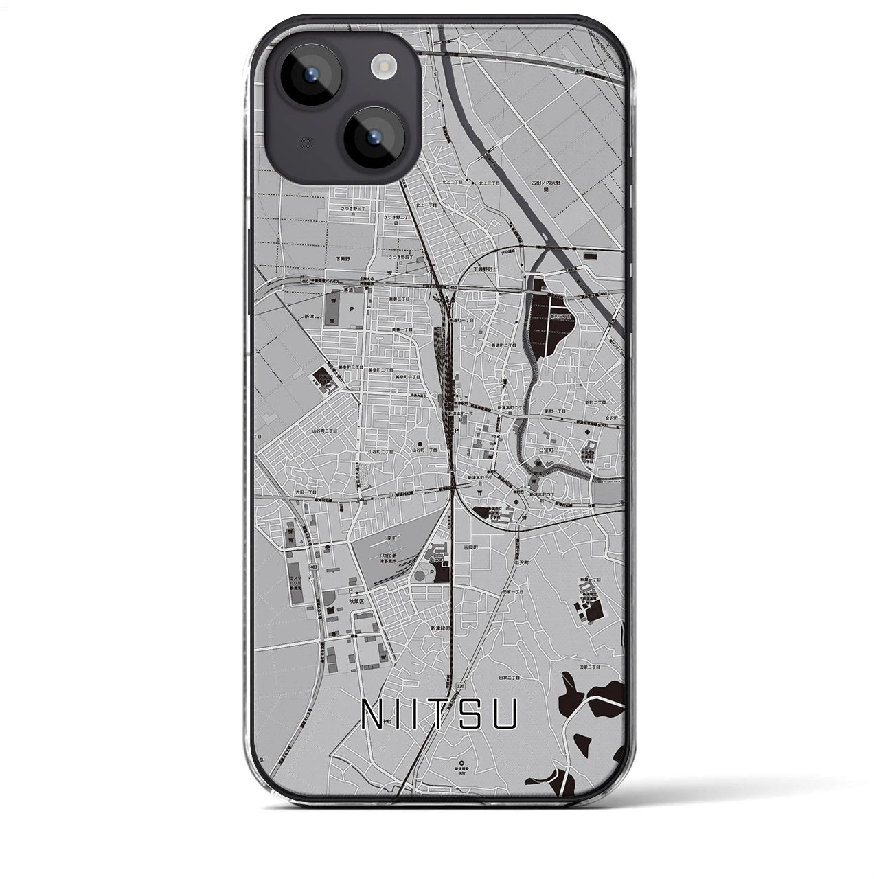 【新津(新潟県)】地図柄iPhoneケース(クリアタイプ)