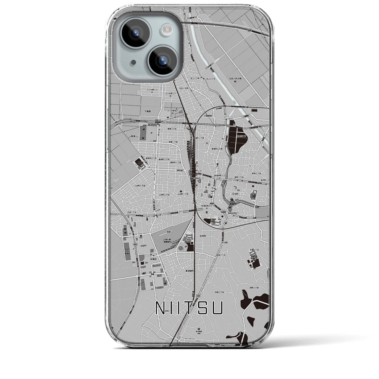 【新津(新潟県)】地図柄iPhoneケース(クリアタイプ)
