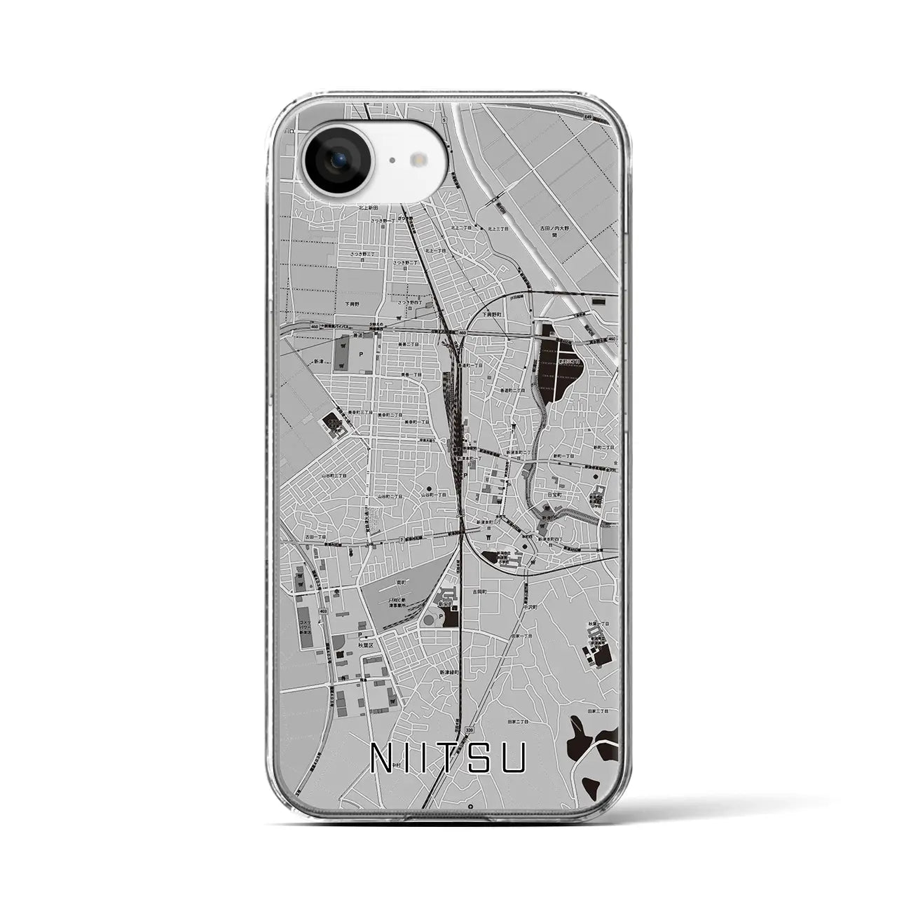 【新津(新潟県)】地図柄iPhoneケース(クリアタイプ)