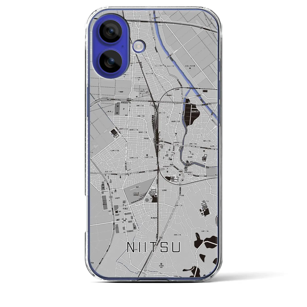 【新津(新潟県)】地図柄iPhoneケース(クリアタイプ)