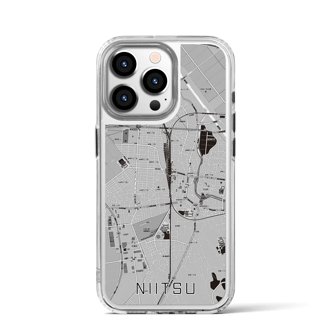 【新津(新潟県)】地図柄iPhoneケース(MagSafeタイプ)