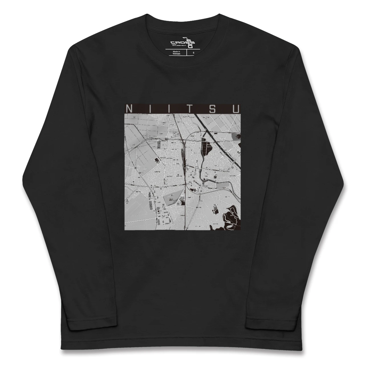 【新津(新潟県)】地図柄ロングスリーブTシャツ
