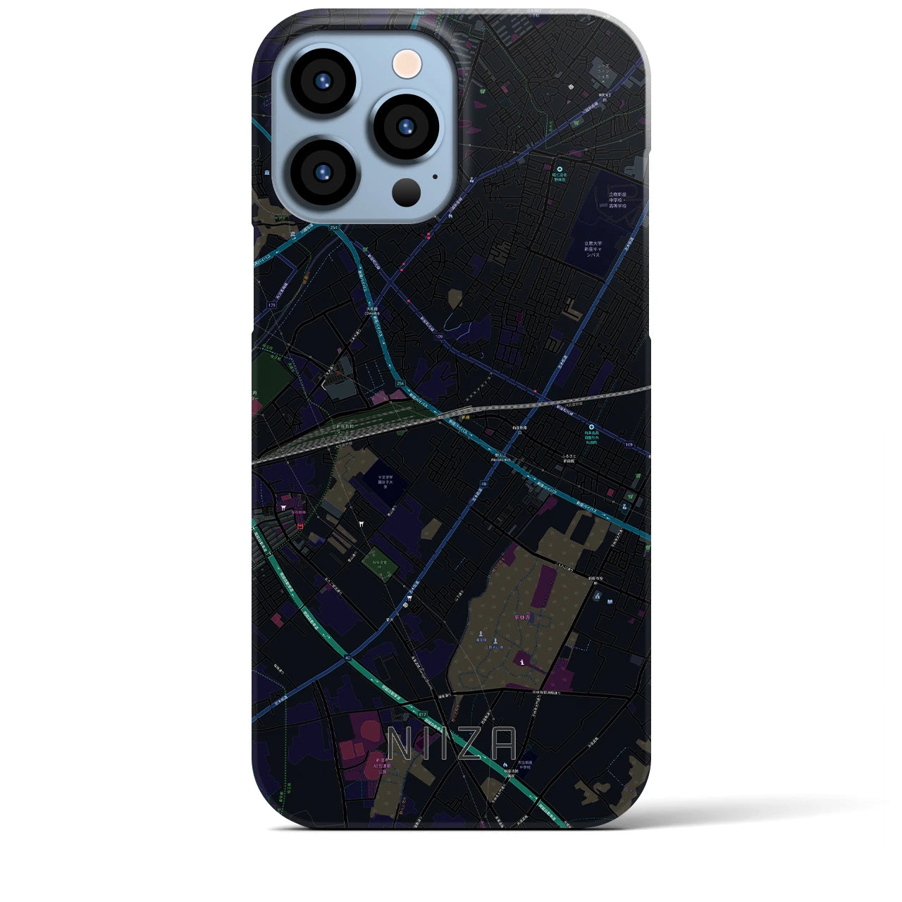 【新座(埼玉県)】地図柄iPhoneケース(バックカバータイプ)