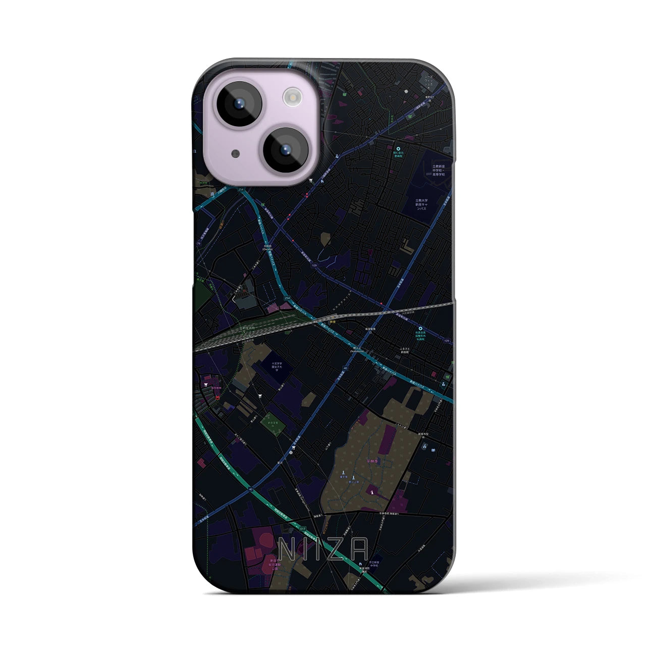 【新座(埼玉県)】地図柄iPhoneケース(バックカバータイプ)