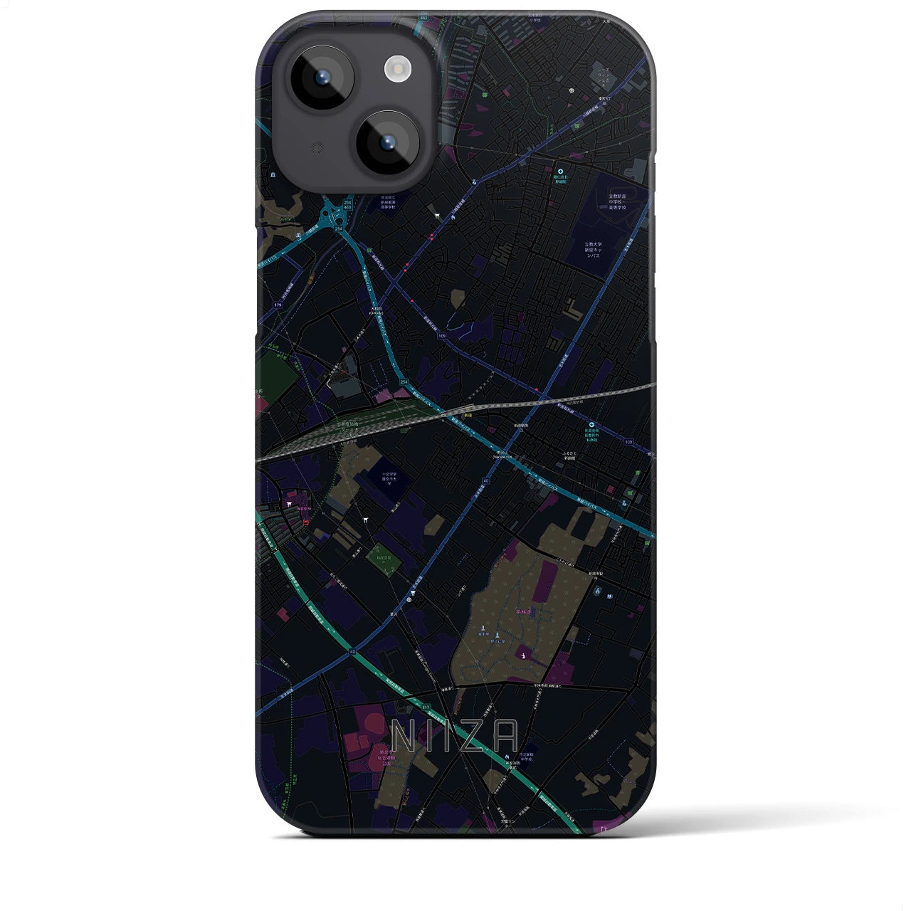 【新座(埼玉県)】地図柄iPhoneケース(バックカバータイプ)