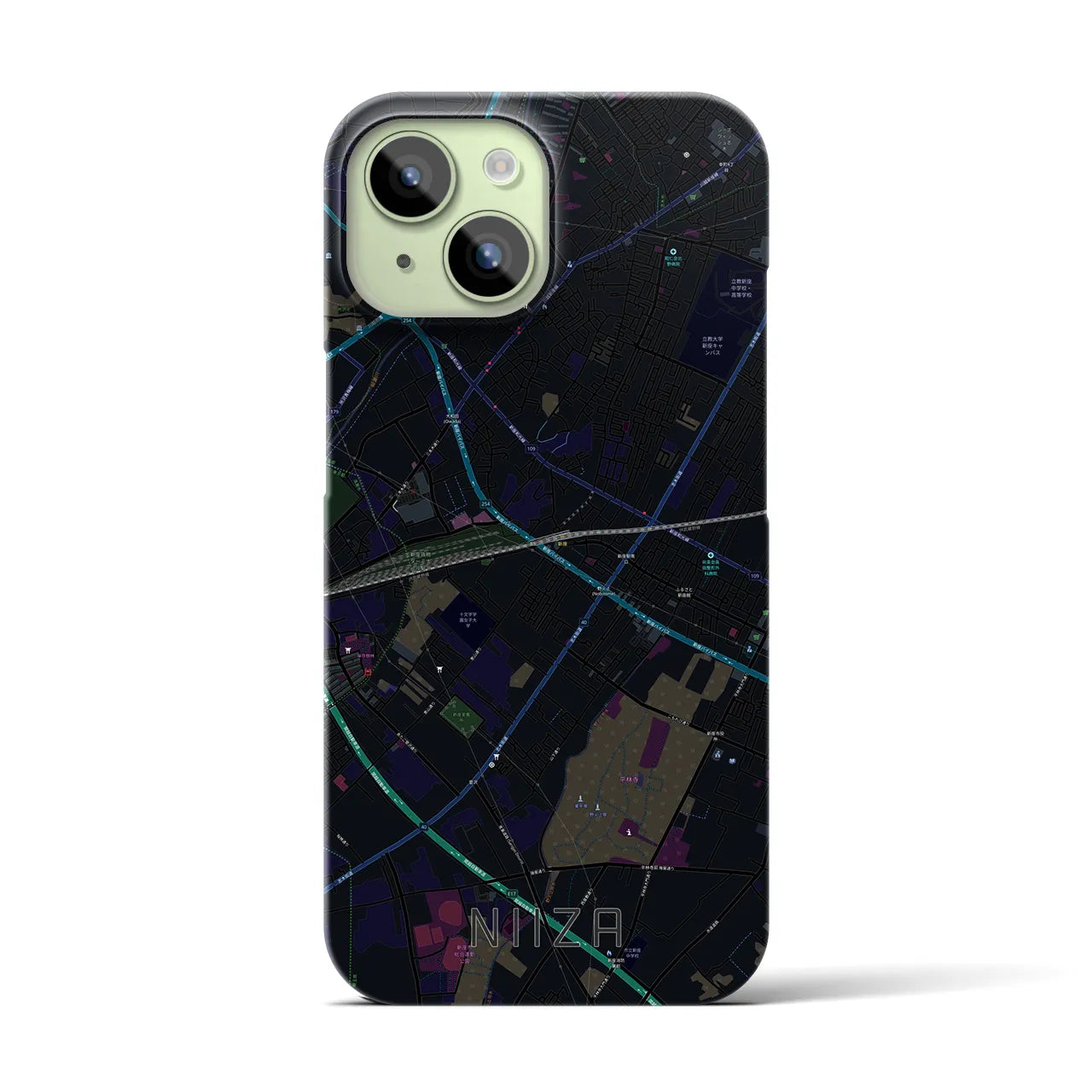 【新座(埼玉県)】地図柄iPhoneケース(バックカバータイプ)
