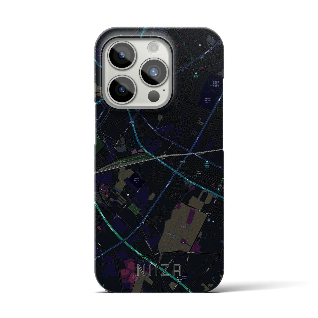 【新座(埼玉県)】地図柄iPhoneケース(バックカバータイプ)