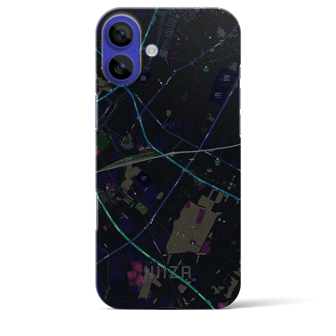 【新座(埼玉県)】地図柄iPhoneケース(バックカバータイプ)