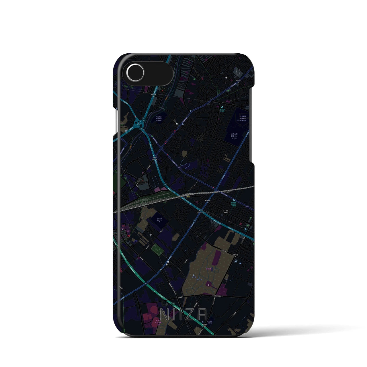 【新座(埼玉県)】地図柄iPhoneケース(バックカバータイプ)