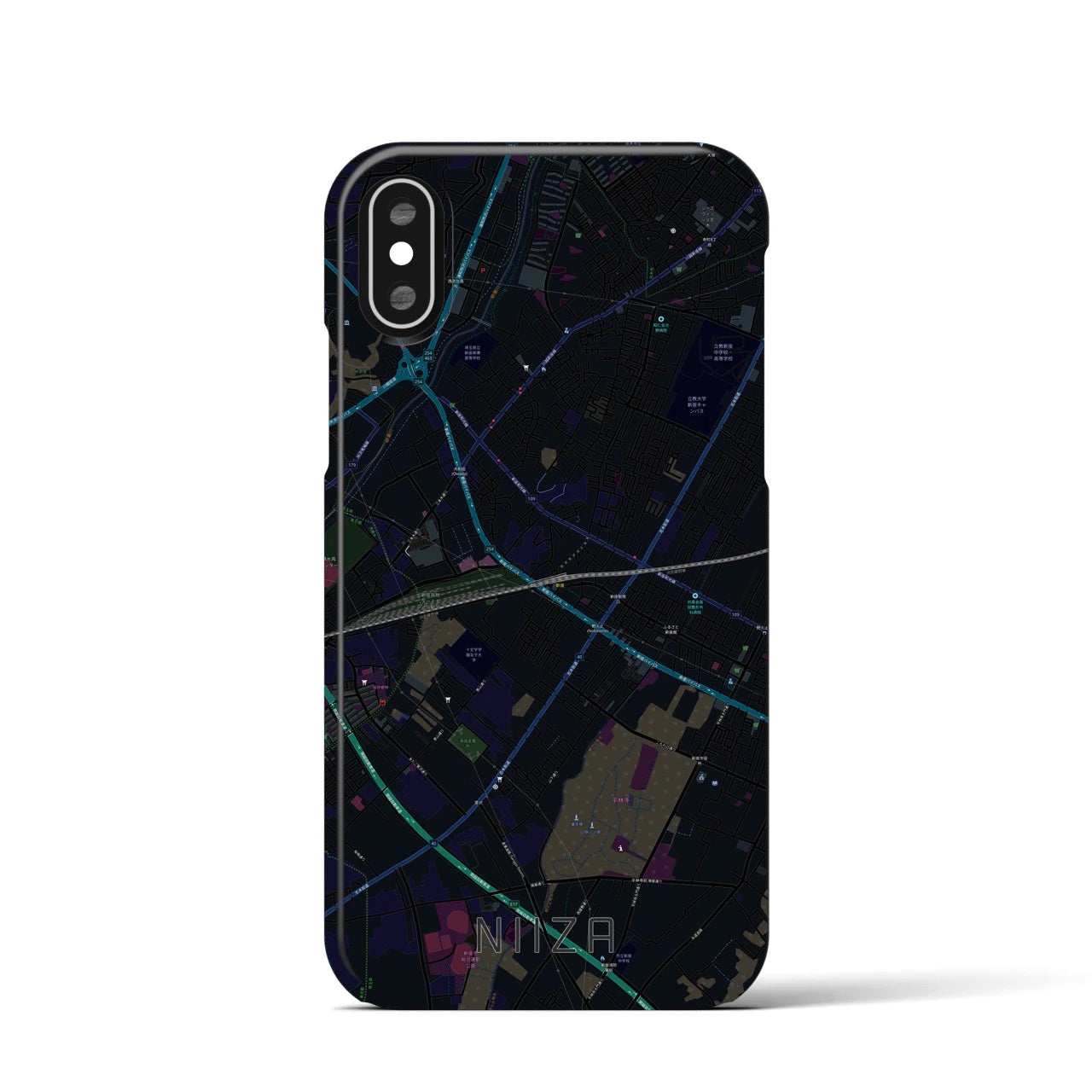 【新座(埼玉県)】地図柄iPhoneケース(バックカバータイプ)