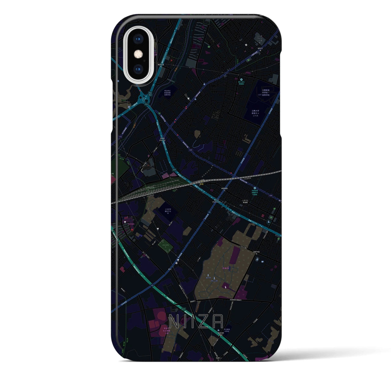 【新座(埼玉県)】地図柄iPhoneケース(バックカバータイプ)
