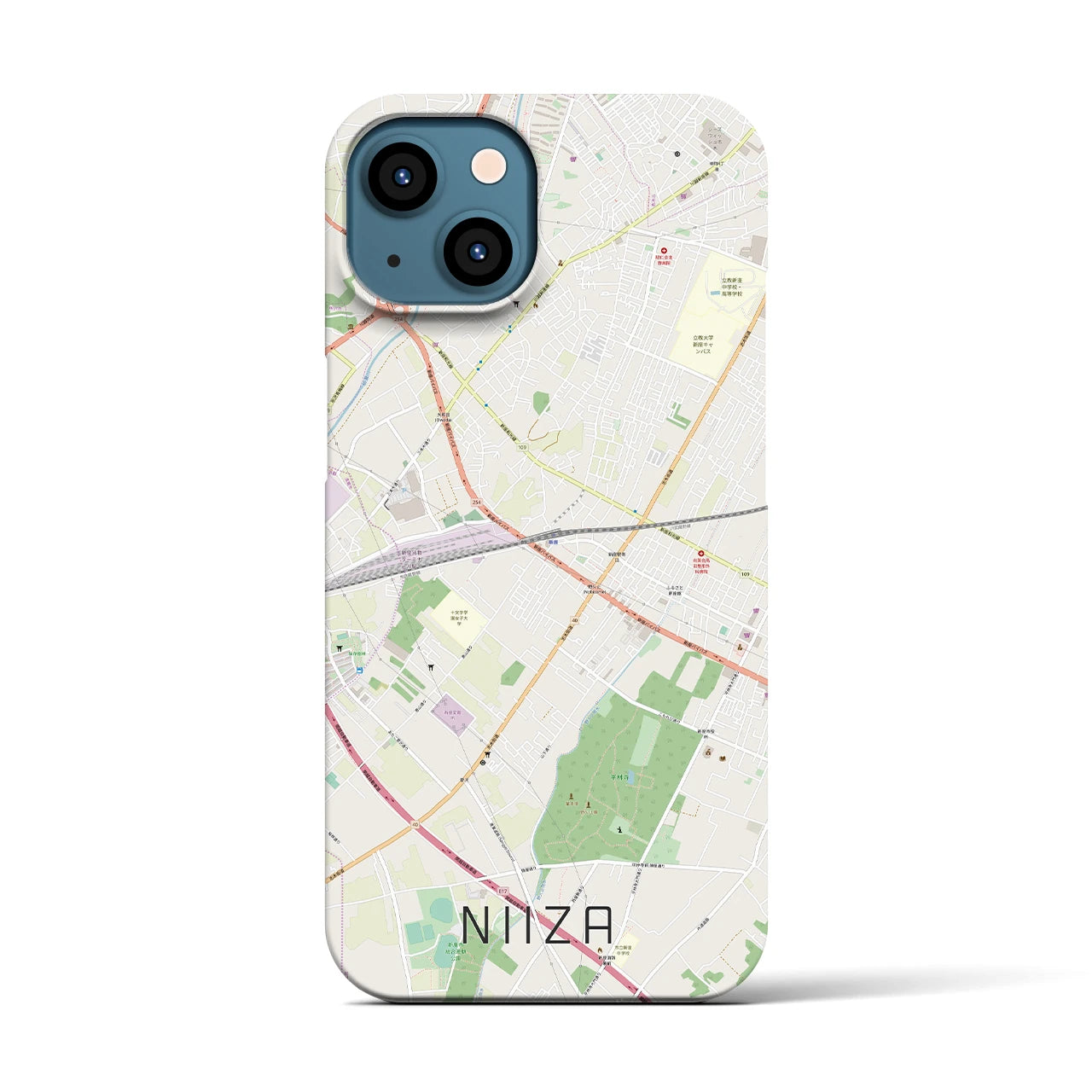 【新座(埼玉県)】地図柄iPhoneケース(バックカバータイプ)