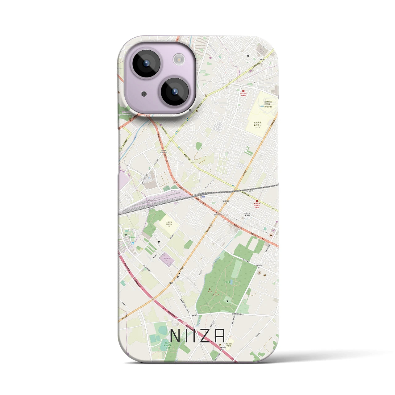 【新座(埼玉県)】地図柄iPhoneケース(バックカバータイプ)