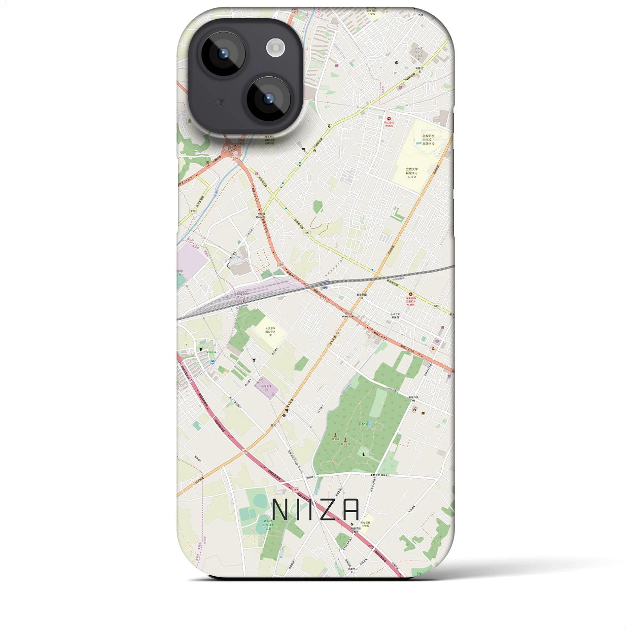 【新座(埼玉県)】地図柄iPhoneケース(バックカバータイプ)