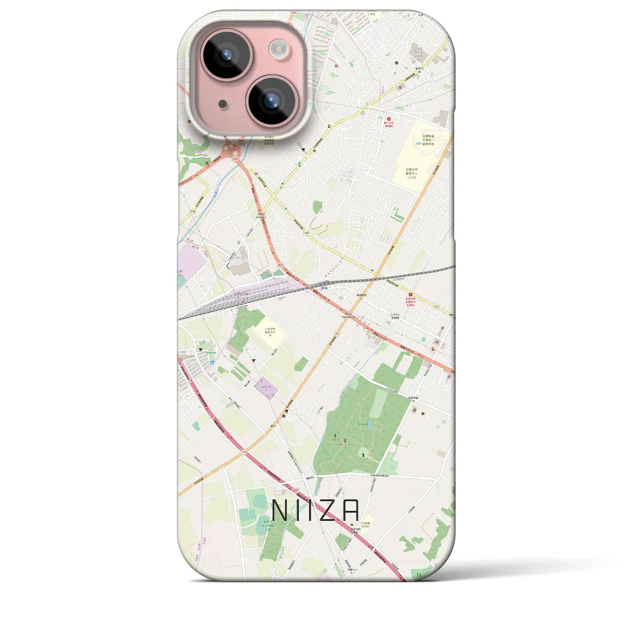 【新座(埼玉県)】地図柄iPhoneケース(バックカバータイプ)