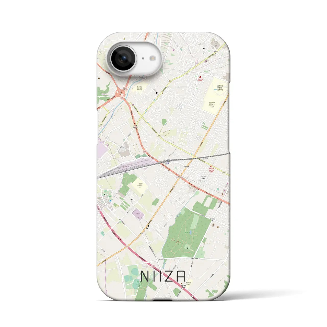 【新座(埼玉県)】地図柄iPhoneケース(バックカバータイプ)